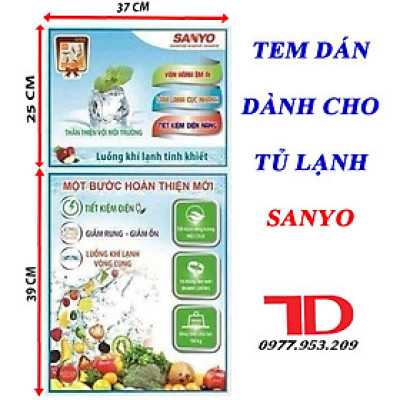 Tem dán dành cho tủ lạnh SANYO