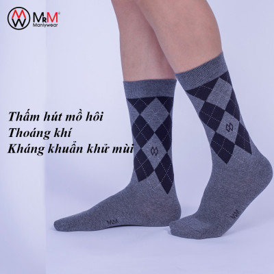 Hộp 5 đôi tất vớ đi giày tây nam công sở cổ cao MRM Manlywear - mix 4 màu, sợi cotton cao cấp thoáng khí, chống hôi chân
