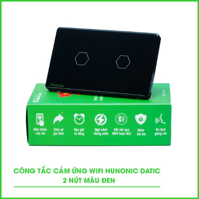 Hàng Chính Hãng - Công Tắc Cảm Ứng Thông Minh Hunonic Datic All New – Điều khiển từ xa bằng điện thoại - Công nghệ 4.0