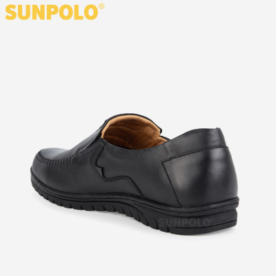 Giày mọi nam da bò đế cao su SUS501 phiên bản đen