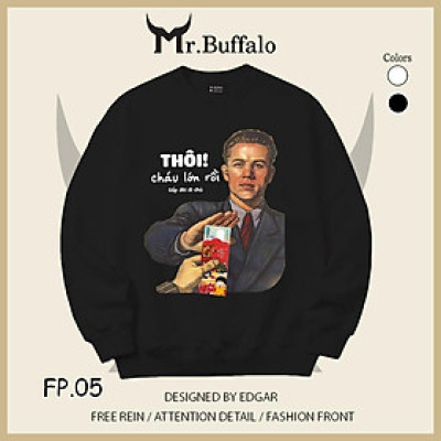 Áo Sweater Thôi Gấp đôi đi chú size 40kg tới 100kg Mr.Buffalo