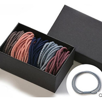 Set 30 dây buộc tóc lượn sóng ghép 2 sợi thành 1 cao cấp xuất Nhật HD09 Hộp giấy đen cao cấp