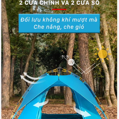 Lều cắm trại tự bung , lều du lịch dã ngoại dành cho 3-4 người, chống thấm nước -ZL033