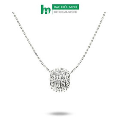 Dây Chuyền Vòng Cổ Nữ Bạc Ta Hình Cầu Đính Đá Sang Trọng BẠC HIỂU MINH DMD482