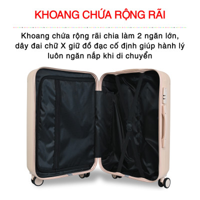 Vali Du Lịch Cao Cấp Size 24inch - Bảo Hành 5 Năm  KS-T01 - Cam