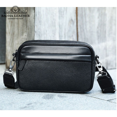 Túi đeo chéo nam mini da bò thật BAOHA LEATHER BHM6189 Túi da đeo vai nhỏ