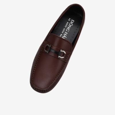 Giày lười nam Đông Hải da bò cao cấp mũi giày đính khóa kim loại thanh lịch - G2281