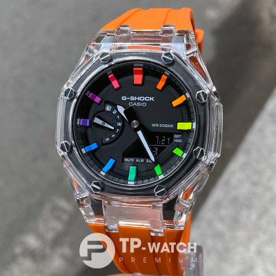 Đồng Hồ Nam Dây Nhựa Casio G-Shock GA-2100FR-3A AP Custom Skeleton Orange x Rainbow Royal Oak (Special)