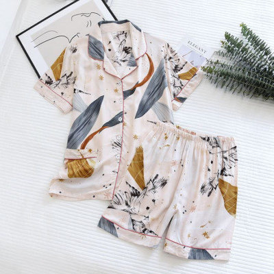 Bộ Đồ Pijama Nữ Cao Cấp Azuno BN0045 Mặc Nhà Ngắn Tay Chất Liệu Cotton Lụa Mặc Mùa Hè Rất Mát