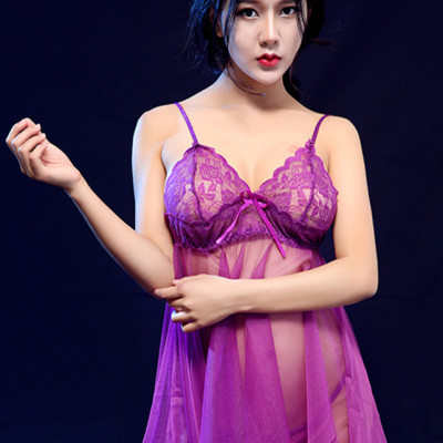 Váy ngủ lưới phối ren sexy, kèm quần lót lọt khe VN04, Freesize