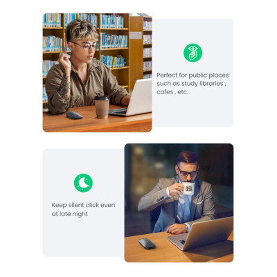 Ugreen UG90374MU001TK 4000dpi 10M 2.4g Màu Xanh Chuột không dây - HÀNG CHÍNH HÃNG