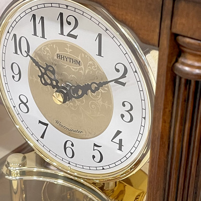 Đồng hồ để bàn Nhật Bản Rhythm CRH176NR06, Kt 23.5 x 28.0 x 15.0cm, 2.5kg Vỏ gỗ. Dùng Pin.