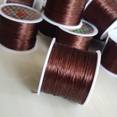Cuộn Dây Thun CO GIÃN màu Nâu chuyên xỏ vòng đeo tay hạt chuỗi Dây này là dây thun chuyên xỏ vòng chuỗi màu Nâu, có đủ màu Anh Chị đang đeo chuỗi muốn thay dây khác cho vòng thì đặt cuộn Thun chỉ này nhé