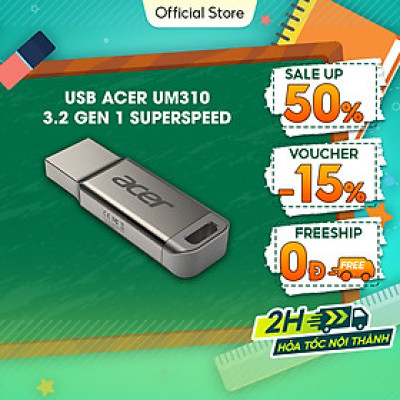 USB Acer UM310 32GB | 64GB | 128GB | 256GB | 512GB tốc độ đọc lên đến 115 MB/s USB 3.2 Gen 1 - Hàng chính hãng bảo hành 5 năm 