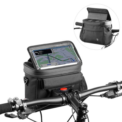 WHEEL UP Touch Screen Bike Front Frame Bag Bicycle Phone Bag Phone Holder EVA Handlebar Bag Cycling Front Storage Bag