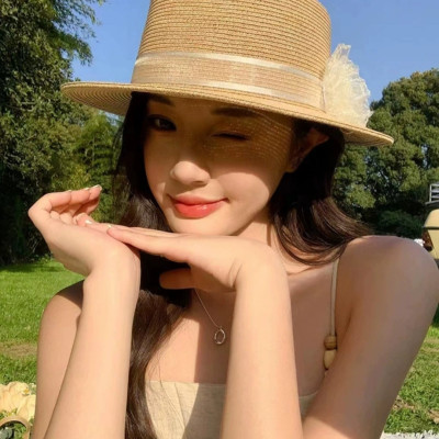 Nón đi biển mũ rộng vành phớt cao bồi cho nữ đai trắng gắn hoa xinh chất liệu cói chống nắng thoáng mát thời trang Hàn Quốc  dona240707