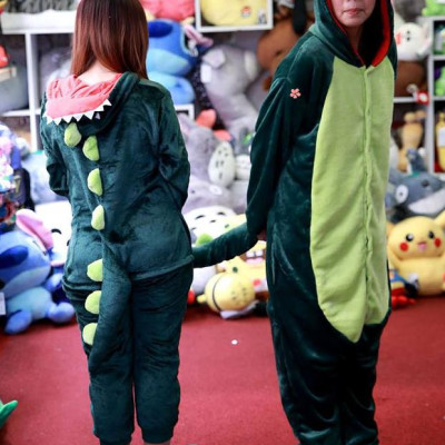 Bộ đồ liền thân hình thú Cá Sấu (Khủng long) xanh