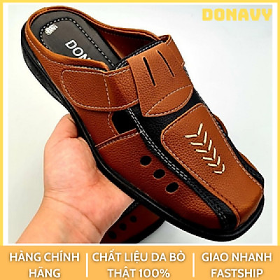  GIÀY DA LƯỜI NAM ĐẾ  CAO 3CM DONAVY CAO CẤP MAY FULL QUAI VÀ ĐẾ RẤT CHẮC CHẮN DGKM