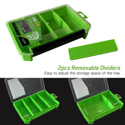 Hộp nhựa lưu trữ phụ kiện đi câu, mồi câu cá có chia thành từng khay có thể tháo rời