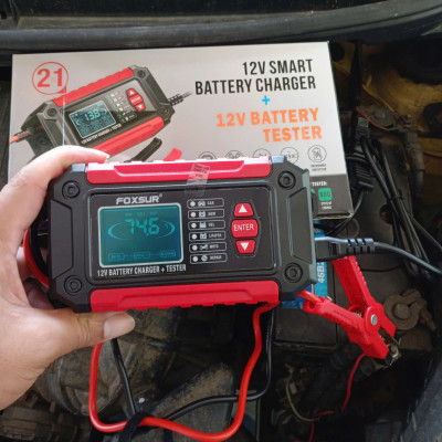 Hàng Nhật: Bộ Sạc Và Test Bình Ắc Quy Thông Minh 2IN1 FOXSUR 12V Công Nghệ Hiện Đại
