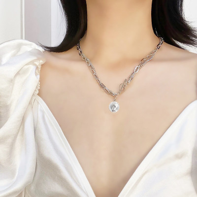 Vòng cổ dây chuyền nam nữ 2 lớp titan thời trang cá tính