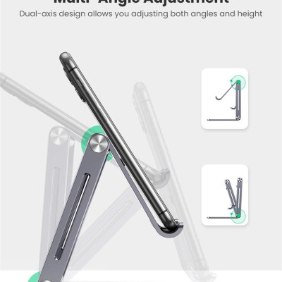 Ugreen UG80708LP263TK bằng nhôm có thể trượt Màu Xám Giá đỡ Điện Thoại để bàn - HÀNG CHÍNH HÃNG
