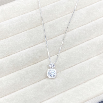 Dây Chuyền Bạc Nữ Đính Đá CZ Cao Cấp Dây Vuông Bạc Hiểu Minh DMD558