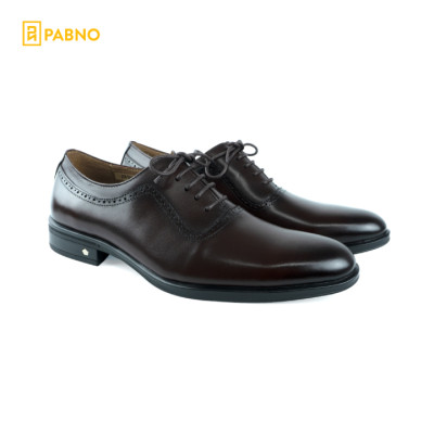 Giày Tây Công sở nam - Giày tây cột dây Wat mũi tăng chiều cao da bò thật 100% PABNO PN18005