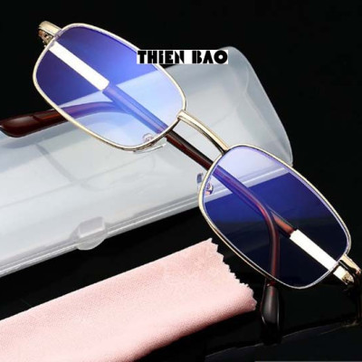 Kính lão thị, viễn thị toàn viền, kim loại NAM NỮ VÀNG GOLD PUMA02 tròng phản quang  chống mỏi chuẩn độ cao cấp