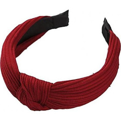 Bờm cài tóc turban nữ BN28A bản to màu đỏ đô