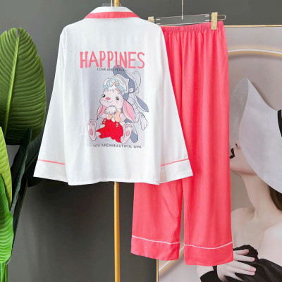 Bộ Đồ Ngủ Tay Dài Quần Dài Quảng Châu Cao Cấp Thỏ Xinh Xắn