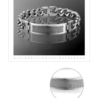 Vòng tay nam mặt chữ nhật chấm ca rô hình thập giá MST91