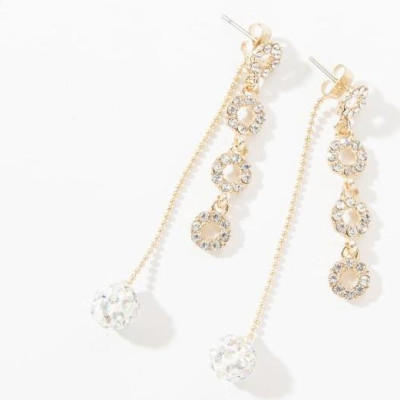 Bông tai đính đá dáng dài sang trong BT190