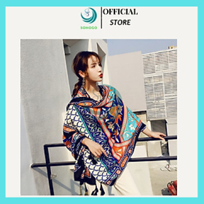 [MẪU MỚI]- Khăn choàng cổ họa tiết thổ cẩm Vintage 180x90cm- CHỌN MẪU- Khăn choàng đi biển Boho