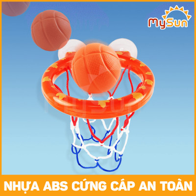 Bộ đồ chơi bóng rổ treo tường mini trong phòng nhà tắm cho bé vận động thể thao MySun