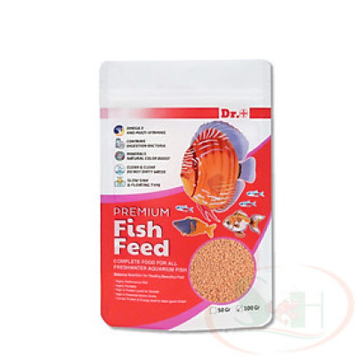 Thức ăn cá Dr+ Premium Discus Bits Colour tăng màu đề kháng miễn dịch cá cảnh