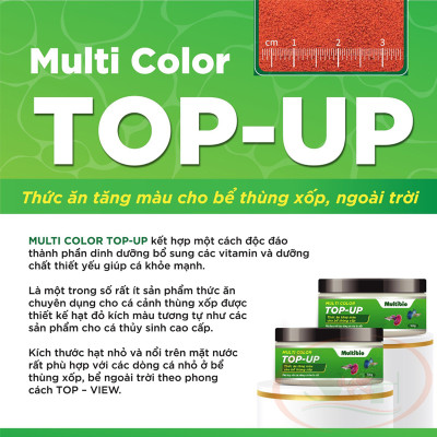 Thức ăn cá Multi Color Top Up cám hạt nổi tăng màu bể cá thủy sinh thùng xốp