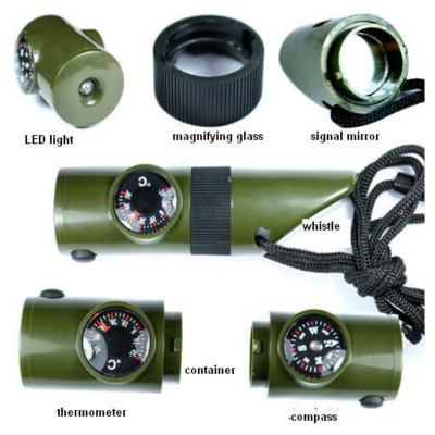 Móc Khóa La Bàn Kiêm Nhiệt Kế,Còi Thổi 6 Chức Năng- 206627