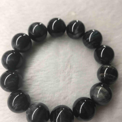 VÒNG NAM Mệnh THUỶ MỘC 14ly ĐÁ TN MẮT HỔ ĐEN XANH