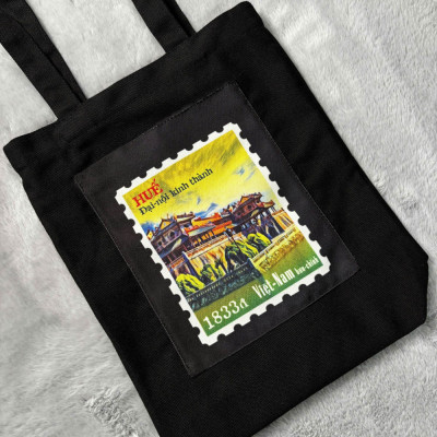 Túi canvas GIADO, túi vải bố, túi tote mẫu Việt Nam 3 miền Huế - Nhiều kích thước và màu sắc