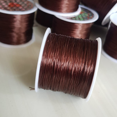 Cuộn Dây Thun CO GIÃN màu Nâu chuyên xỏ vòng đeo tay hạt chuỗi Dây này là dây thun chuyên xỏ vòng chuỗi màu Nâu, có đủ màu Anh Chị đang đeo chuỗi muốn thay dây khác cho vòng thì đặt cuộn Thun chỉ này nhé