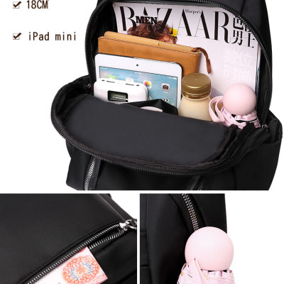 Balo Nữ Cao Cấp, Balo Hàn Quốc Dây Kéo Đôi Cho Nữ Vải Oxford Chống Thấm, Ngăn Chứa Rộng Rãi