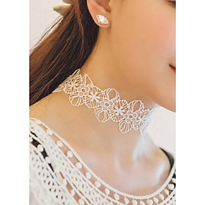 Vòng cổ choker tattoo V59 hoa ren trắng