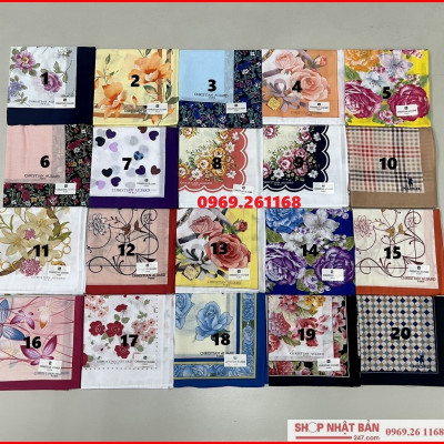 Khăn mùi xoa nữ / khăn tay nữ cao cấp Christian Hàn quốc - nhập khẩu chính hãng Hàn Quốc