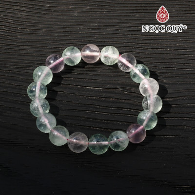 Vòng tay đá Prehnite xanh tím size hạt 10mm - Ngọc Quý