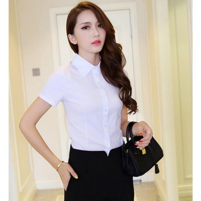 Sơ mi trắng cơ bản ngắn tay, sơ mi nữ màu trắng, sơ mi công sở sm25