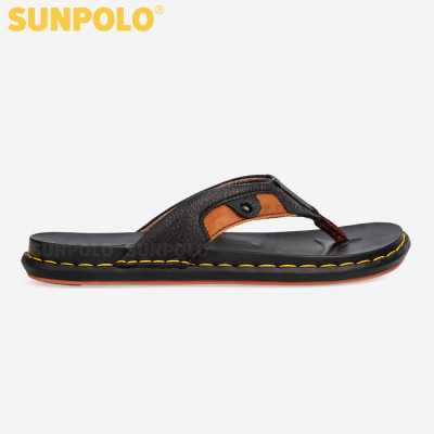 Dép Kẹp Xỏ Ngón Nam Da Bò SUNPOLO KEP026 Đế cao su bền bỉ