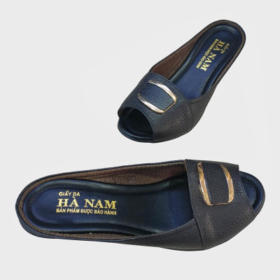 Dép Nữ Quai Ngang Đế Xuồng Da Bò Thật TiTi ĐÔ Cao Cấp DNU2096d