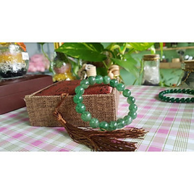 Vòng đeo tay phong thủy đá thạch anh xanh