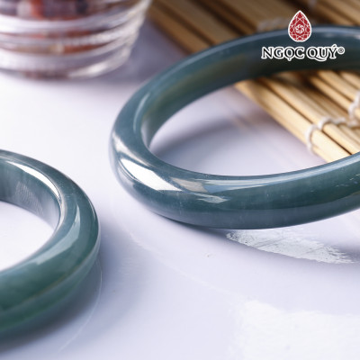 Vòng nguyên khối đá cẩm thạch lam ngọc mệnh thủy, mộc - Ngoc Quý Gemstones